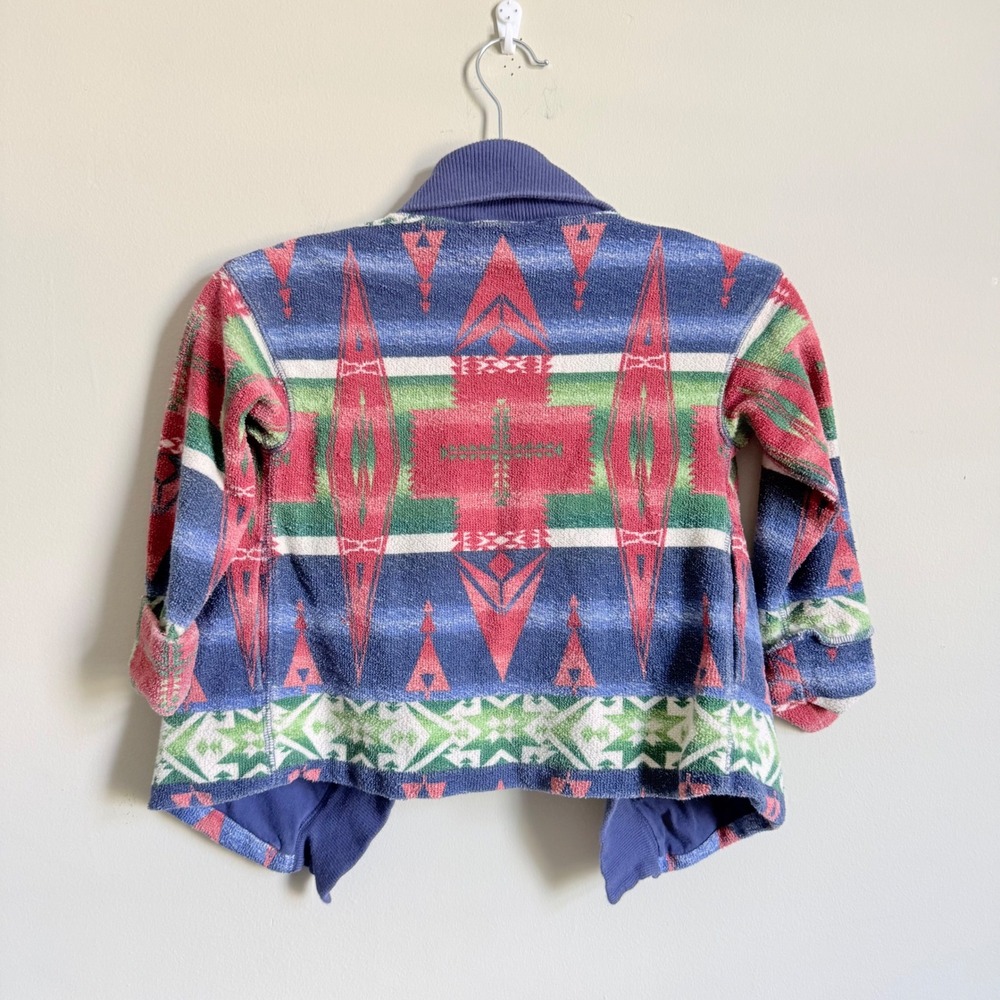 Polo Ralph Lauren Kids Southwestern Geometric Shawl Collar Cardigan Blue 3 3T - Picture 2 of 3